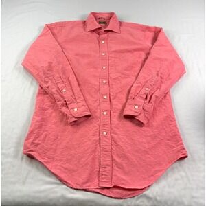 Sid Mashburn Shirt Mens Medium Pink Linen Cotton Blend Slim Fit Beach Casual